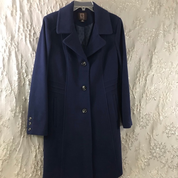 Anne Klein Wool-Cashmere Notch Lapel Coat,…